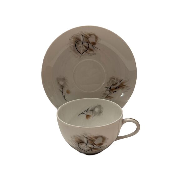 Vintage Raynaud & Co. Limoges Tea Cup and Saucer Pattern Windblown - Picture 1 of 11